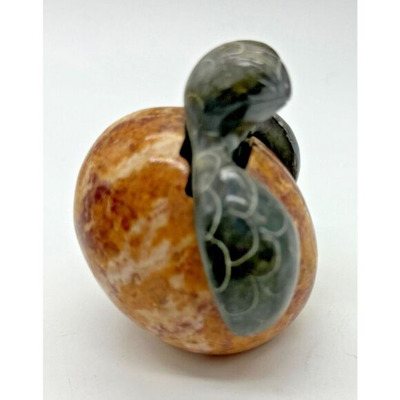 Handcrafted Carved Marble Stone Hatching Sea Turtle Egg‎ Figure 2 inch - Picture 2 of 6